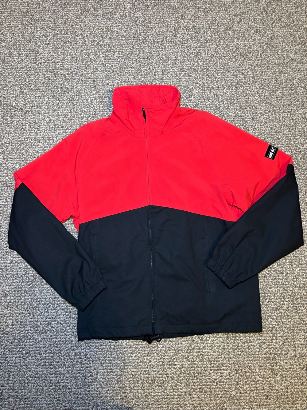 Men’s Colorblock Windbreaker Jacket - Red and Black